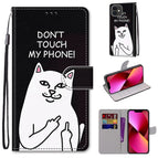 For iPhone 13 / Middle Finger White Cat