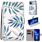 For iPhone 13 Pro / Pink Green Leaf