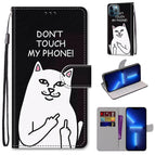 For iPhone 13 Pro / Middle Finger White Cat