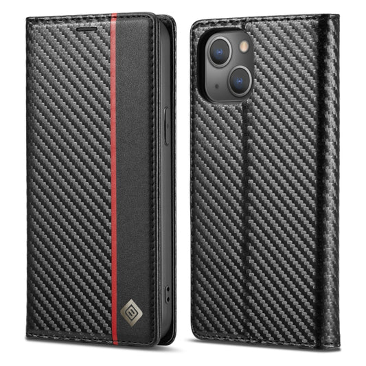 LC.IMEEKE Carbon Fiber PU + TPU Horizontal Flip Leather Case with Holder & Card Slot & Wallet, For iPhone 13 mini, For iPhone 13, For iPhone 13 Pro, For iPhone 13 Pro Max