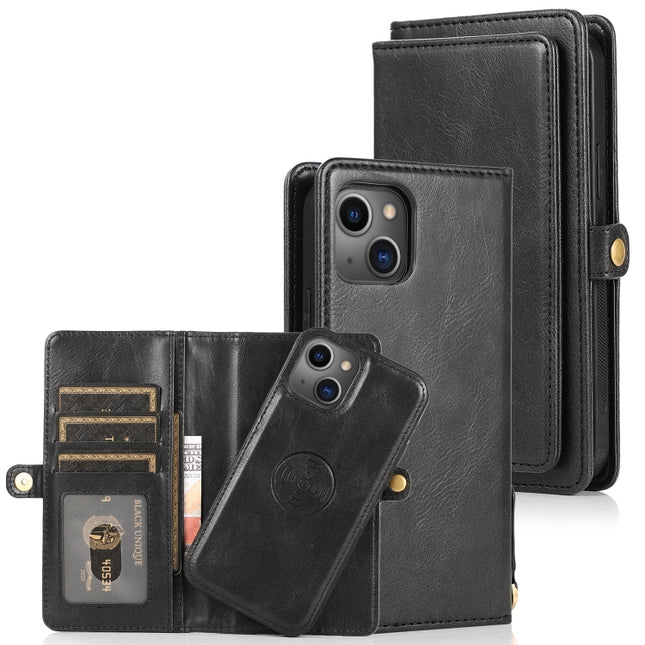 Funda de cuero con tapa horizontal desmontable y magnética resistente con ranuras para tarjetas y billetera, para iPhone 13, iPhone 13 Mini, iPhone 13 Pro, iPhone 13 Pro Max