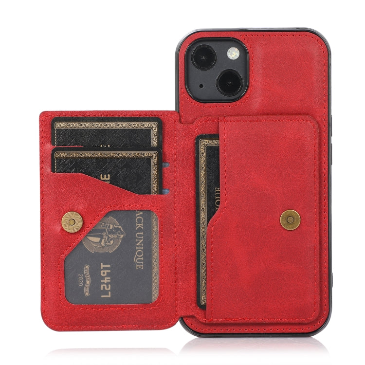 Magnetische Kartentasche mit Kalbstextur, stoßfeste PU-Hülle mit Halter und Kartenfach, für iPhone 13 mini, für iPhone 13, für iPhone 13 Pro, für iPhone 13 Pro Max