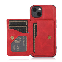 Magnetische Kartentasche mit Kalbstextur, stoßfeste PU-Hülle mit Halter und Kartenfach, für iPhone 13 mini, für iPhone 13, für iPhone 13 Pro, für iPhone 13 Pro Max