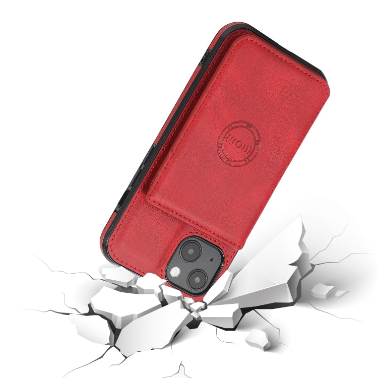 Magnetische Kartentasche mit Kalbstextur, stoßfeste PU-Hülle mit Halter und Kartenfach, für iPhone 13 mini, für iPhone 13, für iPhone 13 Pro, für iPhone 13 Pro Max