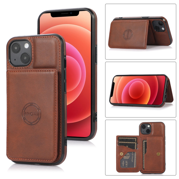 Magnetische Kartentasche mit Kalbstextur, stoßfeste PU-Hülle mit Halter und Kartenfach, für iPhone 13 mini, für iPhone 13, für iPhone 13 Pro, für iPhone 13 Pro Max