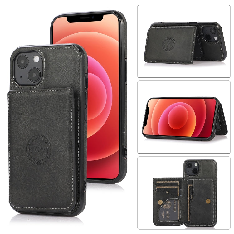 Magnetische Kartentasche mit Kalbstextur, stoßfeste PU-Hülle mit Halter und Kartenfach, für iPhone 13 mini, für iPhone 13, für iPhone 13 Pro, für iPhone 13 Pro Max