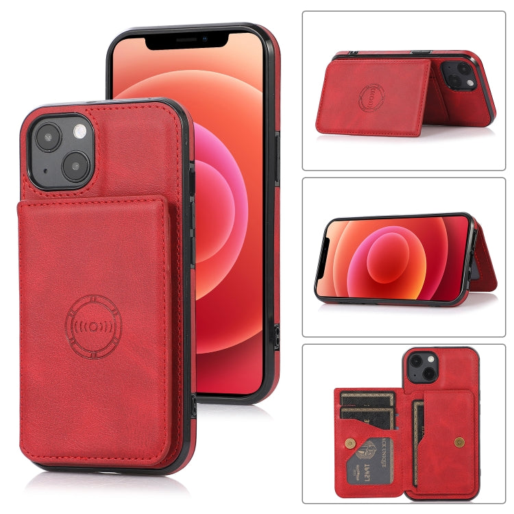 Magnetische Kartentasche mit Kalbstextur, stoßfeste PU-Hülle mit Halter und Kartenfach, für iPhone 13 mini, für iPhone 13, für iPhone 13 Pro, für iPhone 13 Pro Max