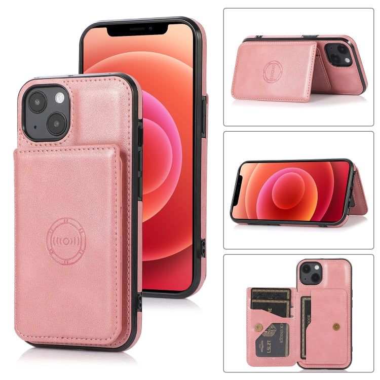 Magnetische Kartentasche mit Kalbstextur, stoßfeste PU-Hülle mit Halter und Kartenfach, für iPhone 13 mini, für iPhone 13, für iPhone 13 Pro, für iPhone 13 Pro Max