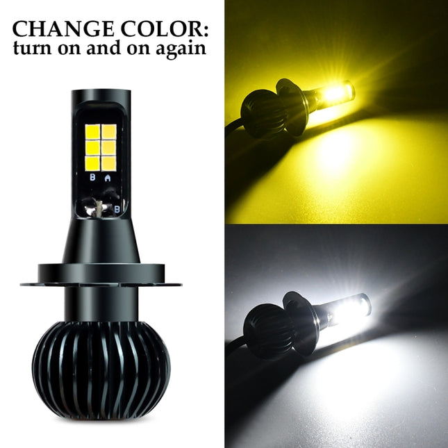 DC9-32V / 3000LM / 30W / 6000K+3000K IP65 Car LED Double Color Fog Light with 12LEDs CSP Lamp Beads, 2 PCS EV15 H1, 2 PCS EV15 H3, 2 PCS EV15 H7