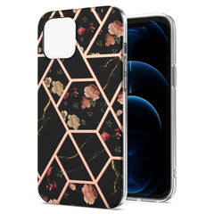 Electroplating Splicing Marble Flower Pattern TPU Shockproof Case, For iPhone 13 mini, For iPhone 13, For iPhone 13 Pro, For iPhone 13 Pro Max