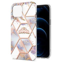 Electroplating Splicing Marble Flower Pattern TPU Shockproof Case, For iPhone 13 mini, For iPhone 13, For iPhone 13 Pro, For iPhone 13 Pro Max