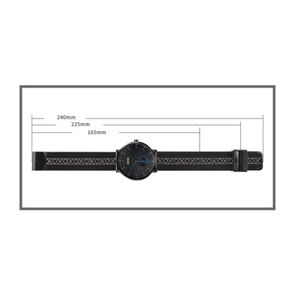SKMEI 9218 Men Horizontal Striped Arabic Numeral Dial Mesh Belt Quartz Watch
