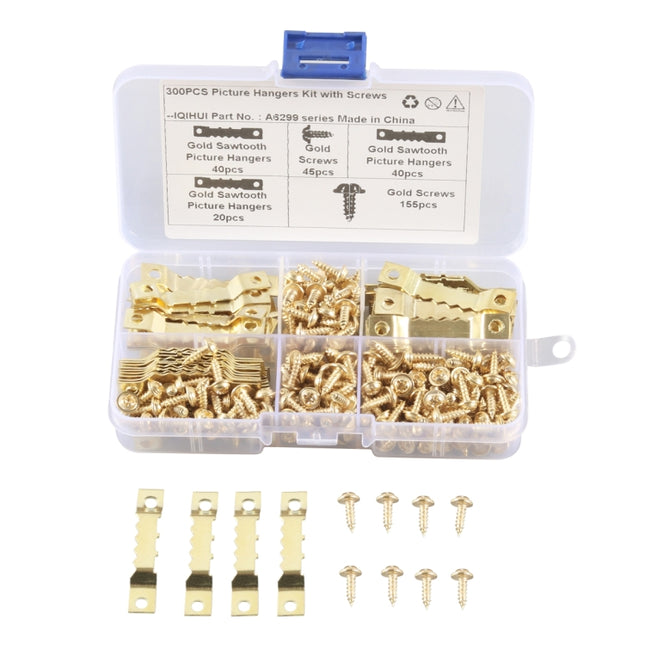 300 in 1 RV High-bow Double-sided Serrated Hanger Hooks with Self-tapping Screws, A6299