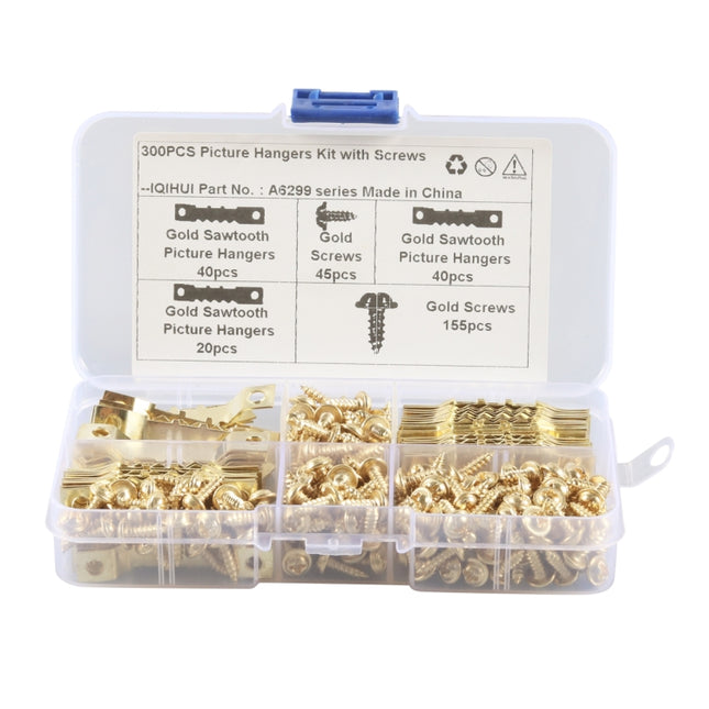 300 in 1 RV High-bow Double-sided Serrated Hanger Hooks with Self-tapping Screws, A6299