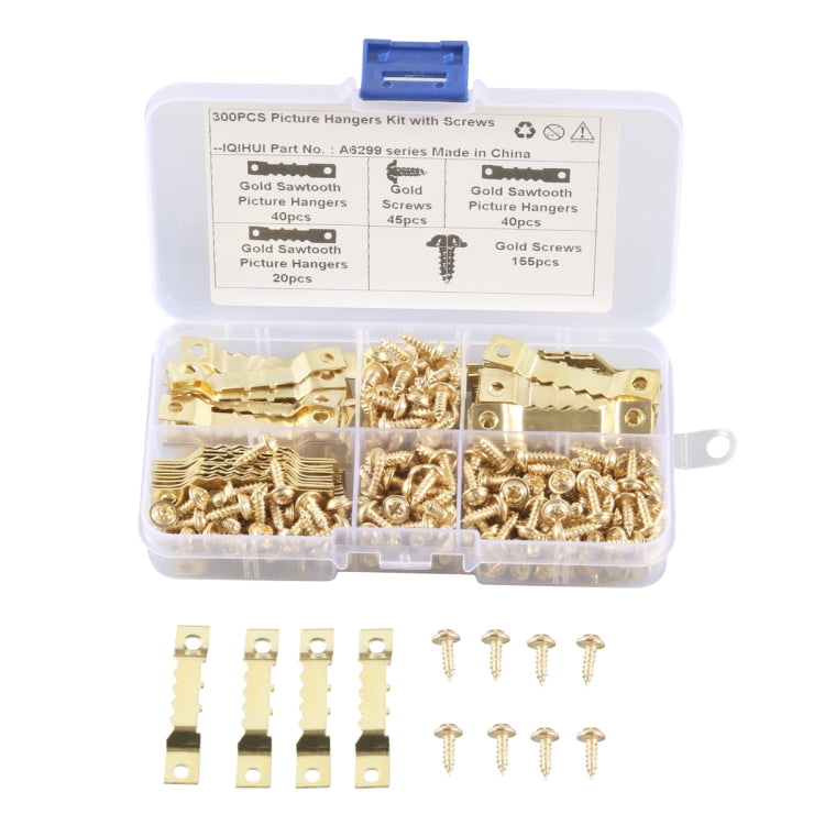 300 in 1 RV High-bow Double-sided Serrated Hanger Hooks with Self-tapping Screws, A6299