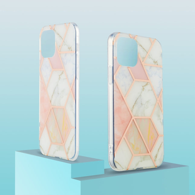 Galvanisiertes Spleißen Marmor-Blumenmuster Doppelseitiges IMD-TPU-Stoßschutzgehäuse, für iPhone 13 Mini, für iPhone 13, für iPhone 13 Pro, für iPhone 13 Pro Max