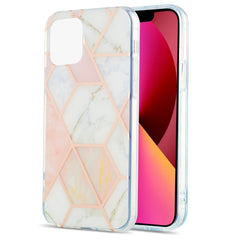 Electroplating Splicing Marble Flower Pattern Dual-side IMD TPU Shockproof Case, For iPhone 13 mini, For iPhone 13, For iPhone 13 Pro, For iPhone 13 Pro Max