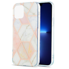 Electroplating Splicing Marble Flower Pattern Dual-side IMD TPU Shockproof Case, For iPhone 13 mini, For iPhone 13, For iPhone 13 Pro, For iPhone 13 Pro Max