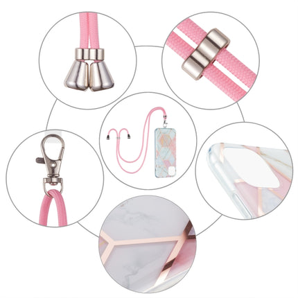 Electroplating Splicing Marble Pattern Dual-side IMD TPU Shockproof Case with Neck Lanyard, For iPhone 13 mini, For iPhone 13, For iPhone 13 Pro, For iPhone 13 Pro Max