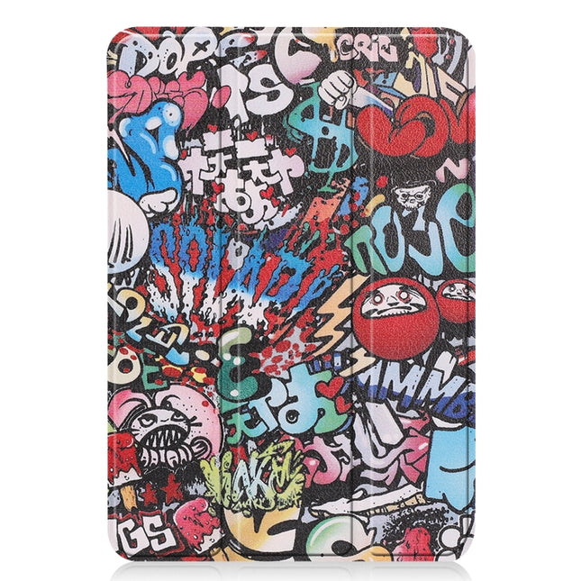 Funda de cuero inteligente para tableta con tres pliegues y pintada de Custer, para iPad mini 6/mini 2024, para Huawei MatePad 11 2021
