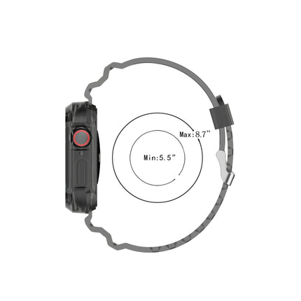 Silicone Integrated Replacement Strap Watchband For Apple Watch Series, 7 41mm / 6 & SE & 5 & 4 40mm / 3 & 2 & 1 38mm, 7 45mm / 6 & SE & 5 & 4 44mm / 3 & 2 & 1 42mm