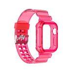 7 45mm / 6 & SE & 5 & 4 44mm / 3 & 2 & 1 42mm / Transparent Rose Red