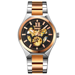 SKMEI 9258 Men Two-color Stainless Steel Strap Automatic Mechanical Watch