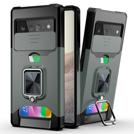 Sliding Camera Cover Design PC + TPU Shockproof Case with Ring Holder & Card Slot, For Google Pixel 6 Pro, For Samsung Galaxy A52, For Samsung Galaxy A72