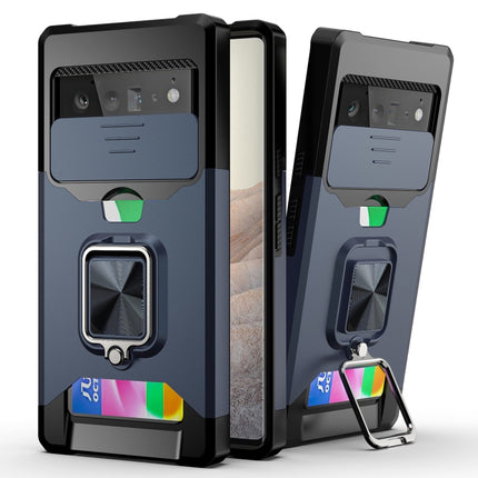 Sliding Camera Cover Design PC + TPU Shockproof Case with Ring Holder & Card Slot, For Google Pixel 6 Pro, For Samsung Galaxy A52, For Samsung Galaxy A72