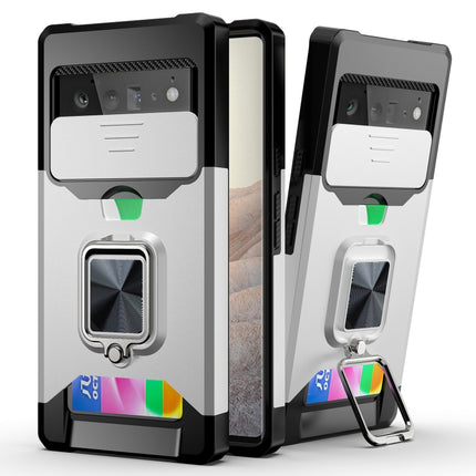 Sliding Camera Cover Design PC + TPU Shockproof Case with Ring Holder & Card Slot, For Google Pixel 6 Pro, For Samsung Galaxy A52, For Samsung Galaxy A72