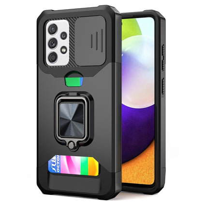 Sliding Camera Cover Design PC + TPU Shockproof Case with Ring Holder & Card Slot, For Google Pixel 6 Pro, For Samsung Galaxy A52, For Samsung Galaxy A72