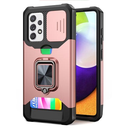 Sliding Camera Cover Design PC + TPU Shockproof Case with Ring Holder & Card Slot, For Google Pixel 6 Pro, For Samsung Galaxy A52, For Samsung Galaxy A72