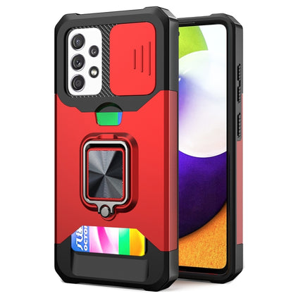 Sliding Camera Cover Design PC + TPU Shockproof Case with Ring Holder & Card Slot, For Google Pixel 6 Pro, For Samsung Galaxy A52, For Samsung Galaxy A72
