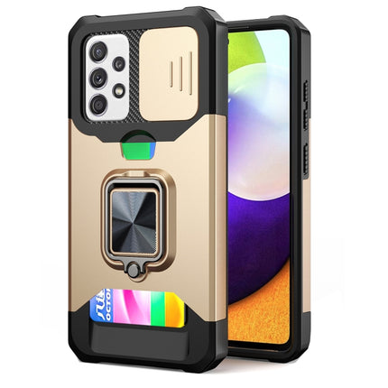 Sliding Camera Cover Design PC + TPU Shockproof Case with Ring Holder & Card Slot, For Google Pixel 6 Pro, For Samsung Galaxy A52, For Samsung Galaxy A72