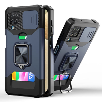 Sliding Camera Cover Design PC + TPU Shockproof Case with Ring Holder & Card Slot, For Samsung Galaxy S21, For Samsung Galaxy S21+, For Samsung Galaxy A12