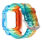 For Apple Watch Series 9 / 8 / 7 45mm / 6 / 5 / 4 / Watch SE 44mm / Watch 42mm / Rainbow Of Colours. - Silver Clasp