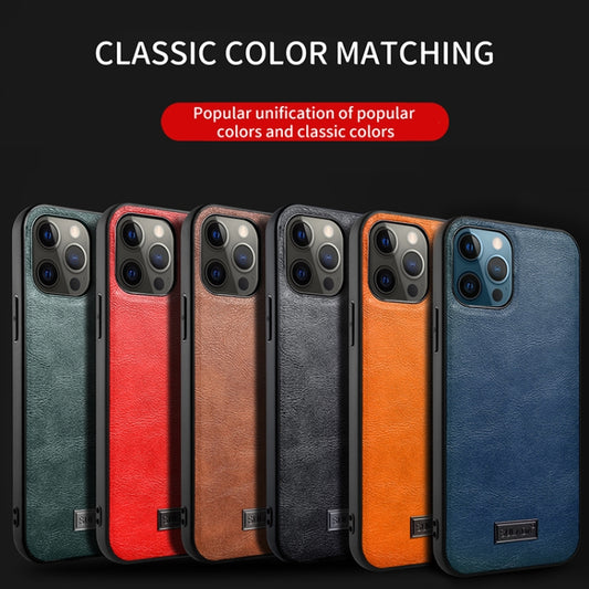 SULADA Shockproof TPU + Handmade Leather Protective Case, For iPhone 13 mini, For iPhone 13, For iPhone 13 Pro, For iPhone 13 Pro Max