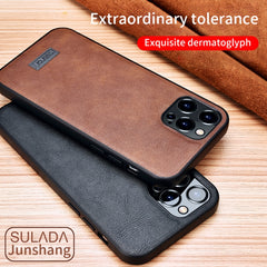 SULADA Shockproof TPU + Handmade Leather Protective Case, For iPhone 13 mini, For iPhone 13, For iPhone 13 Pro, For iPhone 13 Pro Max