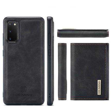 DG.MING M1 Series 3-Fold Multi Card Wallet  Back Cover Shockproof Case with Holder Function, For Samsung Galaxy S20