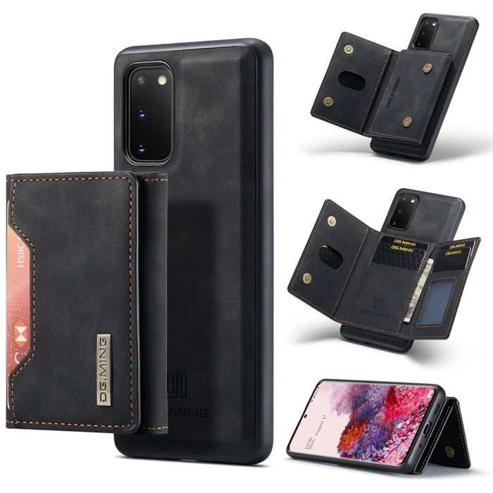 DG.MING M2 Series 3-Fold Multi Card Bag Back Cover Shockproof Case with Wallet & Holder Function, For Samsung Galaxy S20