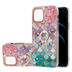 Electroplating Pattern IMD TPU Shockproof Case with Rhinestone Ring Holder, For iPhone 13 mini, For iPhone 13, For iPhone 13 Pro, For iPhone 13 Pro Max, For iPhone 12 mini