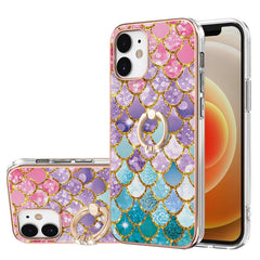 Electroplating Pattern IMD TPU Shockproof Case with Rhinestone Ring Holder, For iPhone 13 mini, For iPhone 13, For iPhone 13 Pro, For iPhone 13 Pro Max, For iPhone 12 mini