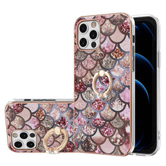 Electroplating Pattern IMD TPU Shockproof Case with Rhinestone Ring Holder, For iPhone 12, For iPhone 12 Pro Max, For iPhone 11, For iPhone 11 Pro, For iPhone 11 Pro Max