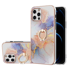 Electroplating Pattern IMD TPU Shockproof Case with Rhinestone Ring Holder, For iPhone 12, For iPhone 12 Pro Max, For iPhone 11, For iPhone 11 Pro, For iPhone 11 Pro Max