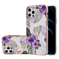 Electroplating Pattern IMD TPU Shockproof Case with Rhinestone Ring Holder, For iPhone 12, For iPhone 12 Pro Max, For iPhone 11, For iPhone 11 Pro, For iPhone 11 Pro Max