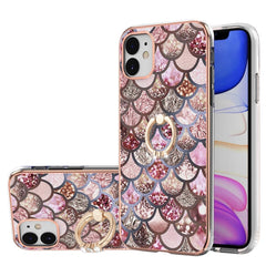 Electroplating Pattern IMD TPU Shockproof Case with Rhinestone Ring Holder, For iPhone 12, For iPhone 12 Pro Max, For iPhone 11, For iPhone 11 Pro, For iPhone 11 Pro Max