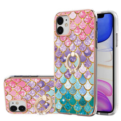 Electroplating Pattern IMD TPU Shockproof Case with Rhinestone Ring Holder, For iPhone 12, For iPhone 12 Pro Max, For iPhone 11, For iPhone 11 Pro, For iPhone 11 Pro Max