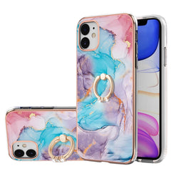 Electroplating Pattern IMD TPU Shockproof Case with Rhinestone Ring Holder, For iPhone 12, For iPhone 12 Pro Max, For iPhone 11, For iPhone 11 Pro, For iPhone 11 Pro Max