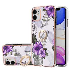 Electroplating Pattern IMD TPU Shockproof Case with Rhinestone Ring Holder, For iPhone 12, For iPhone 12 Pro Max, For iPhone 11, For iPhone 11 Pro, For iPhone 11 Pro Max