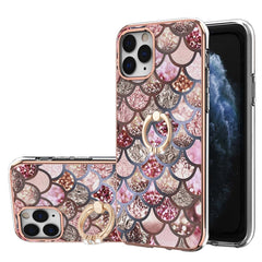 Electroplating Pattern IMD TPU Shockproof Case with Rhinestone Ring Holder, For iPhone 12, For iPhone 12 Pro Max, For iPhone 11, For iPhone 11 Pro, For iPhone 11 Pro Max